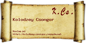 Kolodzey Csongor névjegykártya